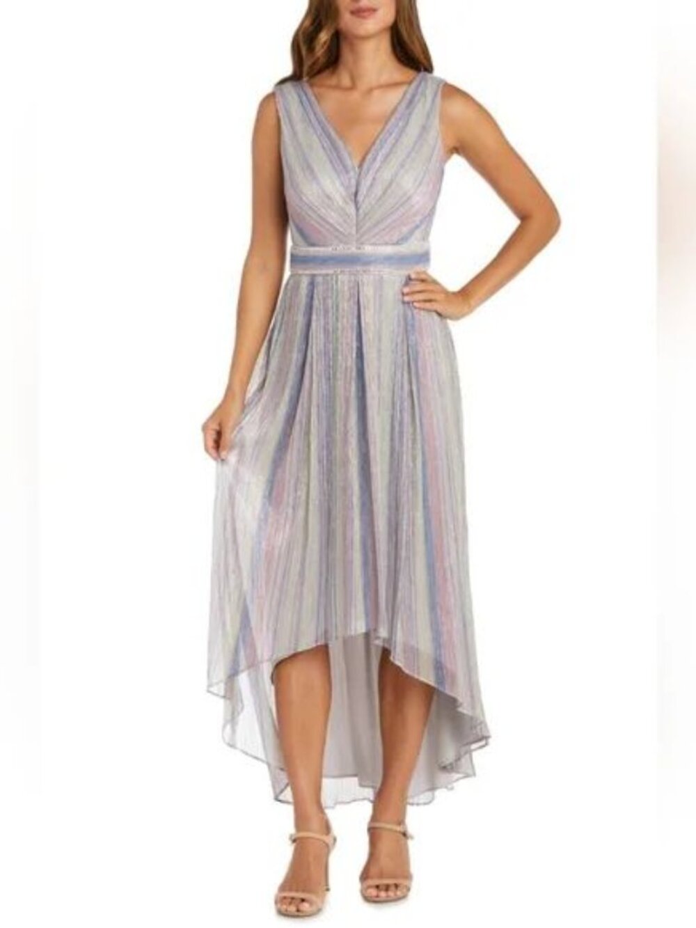 RM Richards Metallic Hi-Lo Evening Dress Multicolor Women's Size 12